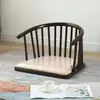 Assento Tatami Encosto de Madeira Maciça Cadeira de Meditação Sem Pés Cadeira Redonda Cama Canto de Janela Cadeira de Chá com Braços Cadeira Japonesa Washitsu
