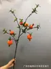 Simulação 6 Cabeças Romã Fruta Galho Casa Fruta Macia Espuma de Fruta Flor Falsa Chão Haste Longa Galho Decoração Arranjo de Flores Enfeites