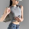 Venta al por mayor transfronteriza 2025 Camiseta sin mangas blanca de cuello redondo con tirantes, que cubre los laterales del busto, adecuada para usar como prenda exterior o para capas, corte ajustado