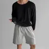 Blusa Leve e Respirável com Proteção Solar Manga Longa Camiseta de Tricô Masculina Primavera e Verão Estilo Americano Casual Solta