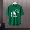Camiseta de verão de manga curta estampada com grafite, estilo americano, estudante, simples, solta, com gola redonda, moderna, básica