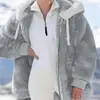 Estación Independiente Spot Wish 2025 Amazon Más Vendido Nueva Chaqueta con Capucha de Felpa Suelta con Cremallera para Mujer