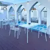 Juego de Mesa y Sillas de Hierro Forjado para Exteriores Transfronterizo, Muebles de Exterior para Cafetería Estilo Industrial, Mesa y Sillones de Patio a Prueba de Óxido