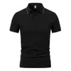 230g 40s Fio Duplo Solona Camisa Polo Manga Curta Lapela Logo Estampado Versátil Roupa de Trabalho Unissex