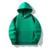 Sudadera con capucha de rizo para niños de Primavera y Otoño con bolsillo de parche para estudiantes de primaria y jardín de infantes, top de color liso, uniforme de clase personalizado con impresión de logotipo
