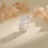 Nuevo anillo de mariposa con filigrana estilo chino, anillo de flor de encaje estilo palacio vintage, elegante anillo de trébol de cuatro hojas para mujer