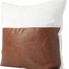 Procesamiento y Personalización de Almohada de Estilo Minimalista Moderno de Cuero PU y Lona de Algodón Empalmada Cojín Cuadrado para Sofá Bolsa para Cojín