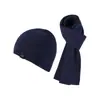 Conjunto de Invierno para Hombre Europeo y Americano de Gorro de Punto, Bufanda, Protección para Orejas y Calentamiento, Alta Elasticidad, Sombrero de Lana para Deportes y Ocio al Aire Libre