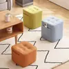 Taburete Pequeño Hogar Taburete Bajo Sala de Estar Taburete para Sofá Taburete Cuadrado Madera Maciza Asiento Suave Banco Sencillo para Cambiar Zapatos Niños Taburete Cuadrado