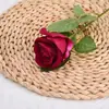 Rosa individual artificial de franela Día de San Valentín ramo de boda decoración de sala de estar en casa flor artificial al por mayor flor falsa