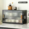 Suporte de copos de madeira maciça, armário de armazenamento de mesa à prova de poeira, aparador, suporte de armazenamento de copos para bancada de mesa de jantar, copo de água, xícara de café