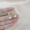 Diseño Simple Gota de Agua Perla Zircón Clip para Oreja 2024 Nueva Moda Aretes Cruzados sin Agujeros en las Orejas Aretes con Sentido Avanzado