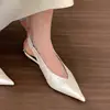 Sandalias de tacón de cuña estilo francés Chuyuji, color albaricoque, de punta cerrada, zapatos de hada, nuevos zapatos de punta afilada primavera-verano 2026 para combinar con faldas para uso nocturno