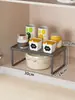 Estante de almacenamiento en capas para interior de gabinete, estante de almacenamiento de aceite, sal, salsa de soja, vinagre para encimera del hogar, estante de almacenamiento de condimentos para cocina