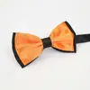 Gravata borboleta de cor pura de camada dupla, estilo europeu e americano, para colarinho masculino, com filigrana, cetim, laço móvel, fabricantes de Shanzhou, atacado