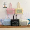 Nueva Bolsa de Hombro Ligera Cruzada Transparente con Insignia Estilo Japonés de Alta Apariencia Color Caramelo Chica Dulce