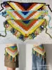 Bufanda Triangular Hueca Retro Estilo Mismo de Blogger, Diadema, Bufanda Decorativa para Atar, Falda de Punto Versátil para Superponer
