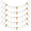Bandeirinhas Triangulares de Juta em 4 Cores para Decorações de Festa de Feriado, Bandeiras Coloridas, Bandeirinhas Triangulares de Juta para Casamento, Bandeirinhas DIY