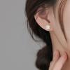 Pendientes de plata de ley 925 con forma de rosa de colores para mujer, con un diseño de nicho de lujo, delicados y ligeros pendientes de flores de hadas.