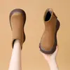Botas de Tobillo para Mujer de Otoño/Invierno 2026, Nuevas, Retro, Suela Gruesa, Aumentadoras de Altura, Gamuza Mate, Cierre Trasero, Forro Cálido, Cómodas