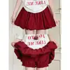 Falda Pantalón Floral Blanca para Mujer, Nuevo Estilo Veraniego, Cintura Alta, Falda Corta de Corte A Adelgazante, Anti-Exposición, Media Falda Abullonada para Figuras Pequeñas