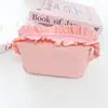 Bolsa de maquillaje con volantes estilo coreano, bolsa de almacenamiento simple de nailon impermeable, bolsa de almacenamiento multifuncional de gran capacidad para papelería, estuche para lápices