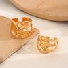Anillo Abierto Transfronterizo, Anillo de Banda Ancha con Textura Lisa, Juego de Anillos Metálicos Simples de Dos Piezas, Anillo para Dedo Índice Estilo Europeo y Americano
