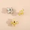 Cuentas Espaciadoras de Trébol de Cuatro Hojas Chapadas en Cobre con Color Dorado Real de 18K Zirconia Conserva Color Espaciador de Cruz Pulsera DIY Collar Espaciador de Zirconia Microincrustada