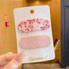Pinza para el Cabello Roja con Lazo para Niñas 2026 Nuevo Estilo Celebridad de Internet Linda y Delicada Imitación Accesorio para el Cabello de Verano con Banda Lateral de Poliéster