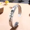 Pulseira Sólida Vintage Flor de Ameixa para Homens e Mulheres, Presente Sutra do Coração para Namorada, Melhor Amiga, Mãe, Presente de Dia das Mães