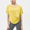Camiseta deportiva de manga corta holgada para mujer, estilo europeo y americano, para primavera y verano, ropa de yoga fina, blusa transpirable para correr y fitness.