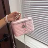 Bolsa de Cosméticos de Bordado de Diamantes para Mujer 2026 Nueva Moda Versátil Bolso Cruzado con Cadena Bolso de Mano Exquisito Bolsa Caja