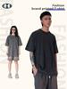 Camiseta de Manga Corta de Algodón Puro de Moda para Parejas de Alta Gama Lavada y Desgastada