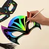 Máscara de Herói Transfronteiriça Desenho Animado Máscara Infantil Kit de Artesanato Decoração de Festa Presente DIY Arte de Raspar