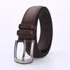 Cinturón de Cuero de Vaca con Hebilla de Pin para Hombre, Cinturón de Cuero Genuino para Jeans, Sencillo y Versátil, Resistente al Desgaste y a los Arañazos