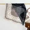 Pañuelo Cuadrado Pequeño de Algodón y Lino con Patrón de Espiga de Anacardo, Moderno y Versátil, Pañuelo Estilo Occidental, Chal para Mujer, Pañuelo de Seda con Cinturón