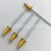 Rebites de núcleo de ferro de alumínio dourado tipo aberto sólido anodizado ouro unha de alumínio fabricantes de fornecimento