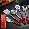 Fábrica de atacado utensílios de cozinha terno espátula de aço inoxidável terno abertura prático presente vermelho caixa de presente caixa festiva
