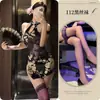 Cadena de Perlas Floral Visible Terciopelo Cuello Halter Cubre Cadera Cheongsam Sexy Deseo Puro Divertido Espalda Descubierta No Necesita Quitarse Tentación Traje Sexy