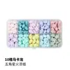 Conjunto de Caixa Transparente com 24 Contas de Cera em Formato de Estrela Série de Cores Macaron Contas de Cera Peroladas Cores Misturadas Ecológico