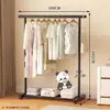 Perchero de pie y colgador de abrigos para uso doméstico, apto para dormitorio, móvil, de color crema, para balcón, perchero colgante simple para dormitorio, vertical