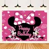 Minnie pano de fundo festa de aniversário decoração suprimentos Minnie Mickey Mouse aniversário banner fotografia foto fundo pano