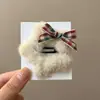 Horquilla de Peluche con Lazo Dulce y Estrella para Mujeres con Flequillo Lateral, Horquilla, Decoración para la Frente, Pinza de Pato Accesorios para el Cabello