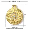 Collar Colgante Mariposa Flor Goteo de Aceite Francés Acero Inoxidable Femenino Estrella Corazón Ojos DIY Accesorios de Joyería de Acero de Titanio