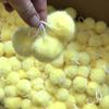 Amarelo com corda elástica bola de pelo bolsa de mão bola de pelo decorativa fazendo capa de zíper de mochila bola de pelo pendurada bola de corda de máscara colorida