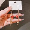 Nuevos Pendientes de Borlas de Pavo Real Rojo de Moda 2022 Pendientes de Gama Alta Pendientes Personalizados de Largo Temperamento para Celebridades de Internet para Mujeres