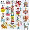 Forma de caricatura parque de atracciones caballo de Troya globo de animal tema de cumpleaños infantil fondo decoración de fiesta diseño al por mayor