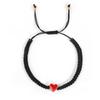 Pulsera hecha a mano de cuerda roja contrastante en forma de corazón, joyería de textura simple y ajustable, regalo unisex de venta caliente transfronterizo