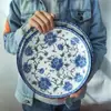 Juego de Plato y Plato para Frutas de 9 Pulgadas, Plato Hondo, Vajilla, Plato para Pescado al Vapor, Plato de Arroz de Cerámica, Plato para Sopa, Bandeja, Estilo Nórdico