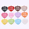 Nuevo Llavero Colgante Etiqueta Pequeña de Texto de un Lado Corazón Fprever Forever Color Caramelo Accesorios en Inglés